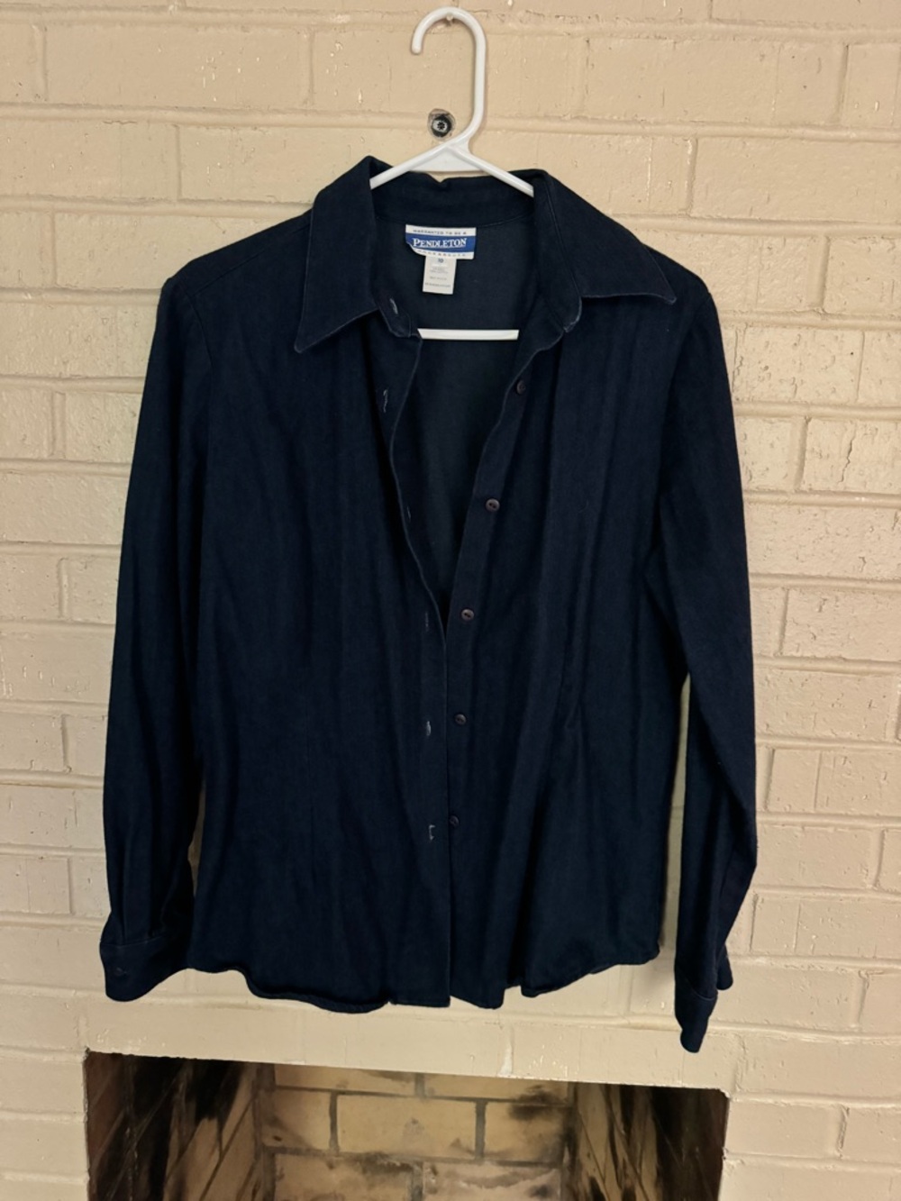 Vintage cotton Pendleton Womens Navy Button-Up Shirt Jacket